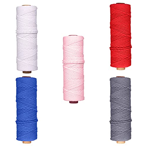 Makramee Garn 5er Set, 2mm x 500m Macrame Cord Makramee Schnur Makramee Kordel, Garn für DIY Handwerk, Weben Dekoration, Hängepflanze Pflanze Aufhänger Makramee Garn 5er Set, 2mm x 500m Macrame Cord Makramee Schnur Makramee Kordel, Garn für DIY Handwerk, Weben Dekoration, Hängepflanze Pflanze Aufhänger von Goomp