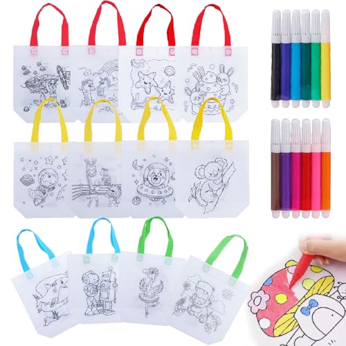 Goorder 12 Stück Stoffbeutel zum Bemalen für Kinder und 12 Stück Aquarellstift, Bemalen Tasche Kinder für Kindergeburtstag, Perfekt für Kindergeburtstag Gastgeschenke, Bastelset Kindergeburtstag Goorder 12 Stück Stoffbeutel zum Bemalen für Kinder und 12 Stück Aquarellstift, Bemalen Tasche Kinder für Kindergeburtstag, Perfekt für Kindergeburtstag Gastgeschenke, Bastelset Kindergeburtstag von Goorder