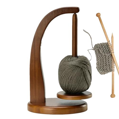 Garnhalter zum Stricken und Häkeln, drehbarer magnetischer Garnhalter aus Holz, platzsparender Garnhalter zum Stricken, 320 g tragender Garnspinner zum Häkeln von Goowafur