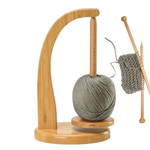 Garnhalter zum Stricken und Häkeln, drehbarer magnetischer Garnhalter aus Holz, platzsparender Garnhalter zum Stricken, 320 g tragender Garnspinner zum Häkeln von Goowafur