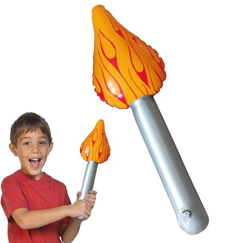 Goowafur Aufblasbare Flamme, aufblasbare Fackel - Gefälschtes aufblasbares Taschenlampenspielzeug - Aufblasbare Taschenlampe, 16-Zoll-Handfackel, Taschenlampenspielzeug für Kinderspiele, von Goowafur