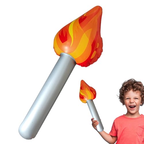 Goowafur Gefälschte Fackel, Flammenstütze - Gefälschtes aufblasbares Taschenlampenspielzeug - Aufblasbare Taschenlampe, 16-Zoll-Handfackel, Taschenlampenspielzeug für Kinderspiele, von Goowafur