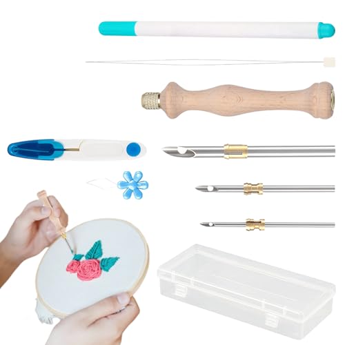 Goowafur Punchnadel -Kit, Nadel -Punch -Kits für Erwachsene, Nadel -Punch -Kit mit Threader, Aufbewahrungsbox für Stickereien für Erwachsene und Kinder in Osterhandwerksprojekten enthalten von Goowafur