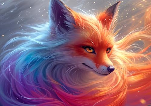 Malen Nach Zahlen Erwachsen Fuchs Malen Nach Zahlen Kinder Kits mit Pinseln und Acrylfarben, DIY Handgemalt Tier Paint by Numbers Adult, Kreativ Set für Erwachsene Home Deko Geschenk 100x150 cm X-6990 von Gooxehuu
