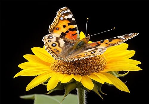 Malen Nach Zahlen Erwachsen Schmetterling Malen Nach Zahlen Kinder Kits mit Pinseln und Acrylfarben, DIY Handgemalt Blume Paint by Numbers Adult, für Erwachsene Home Deko Geschenk 100x150 cm X-7030 von Gooxehuu