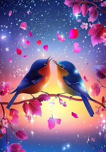Malen Nach Zahlen Erwachsen Vogel Malen Nach Zahlen Kinder Kits mit Pinseln und Acrylfarben, DIY Handgemalt Blume Paint by Numbers Adult, Kreativ Set für Erwachsene Home Deko Geschenk 40x50 cm X-7154 von Gooxehuu
