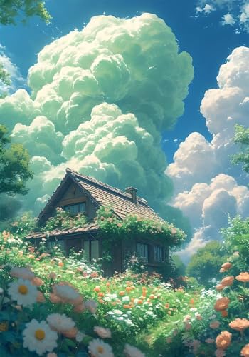 Malen Nach Zahlen Erwachsen Wald Malen Nach Zahlen Kinder Kits mit Pinseln und Acrylfarben, DIY Handgemalt Kabine Paint by Numbers Adult, Kreativ Set für Erwachsene Home Deko Geschenk 70x100 cm X-6837 von Gooxehuu