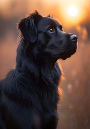 Malen Nach Zahlen Erwachsene Tier Malen Nach Zahlen Knitterfreie Leinwand Bilder, DIY Handgemalt Ölgemälde Kit, Hund Paint by Numbers DIY Kreativ Bastelset, Als Geschenk für Wanddeko 80x100 cm X-7098 von Gooxehuu