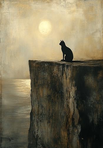Malen Nach Zahlen Mond Malen Nach Zahlen Erwachsene 90x120 cm, Katze Paint by Numbers Adult DIY Ölgemälde Set, mit Acrylfarben & Knitterfreier Leinwand Kit, (Ohne Rahmen) Home Deko Geschenke X-6629 von Gooxehuu