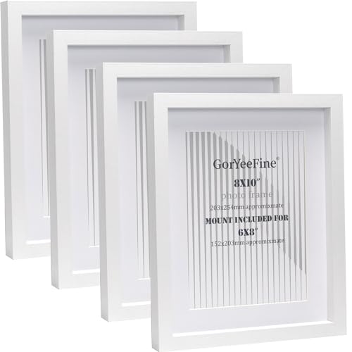 Weißer Bilderrahmen aus Holz, 20,3 x 25,4 cm, mit Passepartout für 15,2 x 20,3 cm, 4 Stück, 15,2 x 20,3 cm, Oxford-Bilderrahmen mit Glasfenster für Tisch- oder Wandmontage Weißer Bilderrahmen aus Holz, 20,3 x 25,4 cm, mit Passepartout für 15,2 x 20,3 cm, 4 Stück, 15,2 x 20,3 cm, Oxford-Bilderrahmen mit Glasfenster für Tisch- oder Wandmontage von GorYeeFine