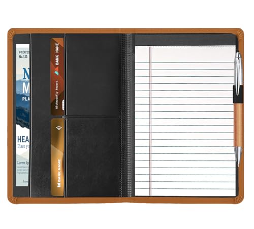 Gorbado A5 Padfolio Business Portfolio-Ordner, Junior-Größe, Dokumentenmappe, Organizer, Padfolio mit Innentasche und Stiftschlaufe, 12,7 x 20,3 cm Schreibblock, Braun Gorbado A5 Padfolio Business Portfolio-Ordner, Junior-Größe, Dokumentenmappe, Organizer, Padfolio mit Innentasche und Stiftschlaufe, 12,7 x 20,3 cm Schreibblock, Braun von Gorbado