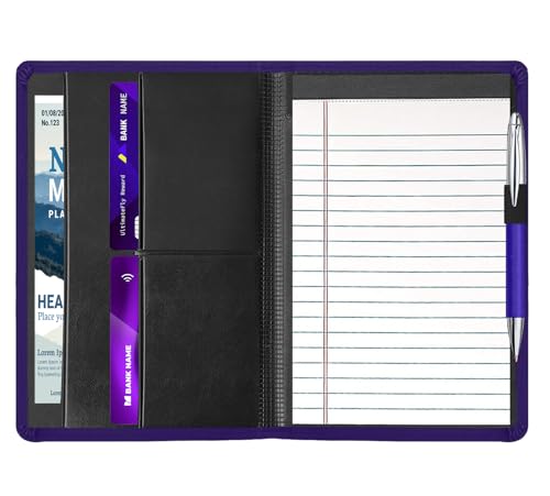 Gorbado A5 Padfolio-Geschäftsmappe, Junior-Größe, Dokumentenmappe, Organizer, Padfolio mit Innentasche und Stiftschlaufe, 12,7 x 20,3 cm, Schreibblock im Lieferumfang enthalten, Dunkelviolett Gorbado A5 Padfolio-Geschäftsmappe, Junior-Größe, Dokumentenmappe, Organizer, Padfolio mit Innentasche und Stiftschlaufe, 12,7 x 20,3 cm, Schreibblock im Lieferumfang enthalten, Dunkelviolett von Gorbado