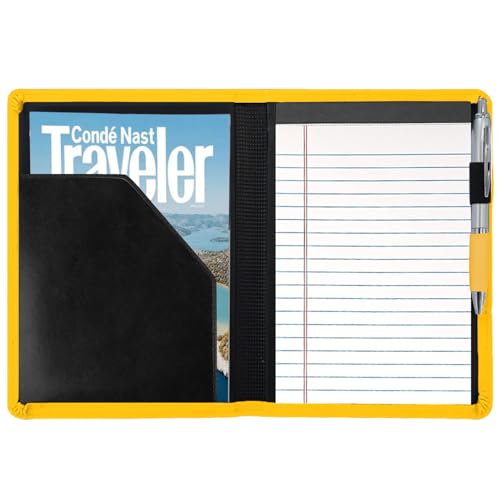 Gorbado Classic Padfolio/Junior Portfolio-Mappe, Business-A5-Ordner, Organizer, Notizblock für Männer und Frauen, 12,7 x 20,3 cm, Schreibblock enthalten, Gelb Gorbado Classic Padfolio/Junior Portfolio-Mappe, Business-A5-Ordner, Organizer, Notizblock für Männer und Frauen, 12,7 x 20,3 cm, Schreibblock enthalten, Gelb von Gorbado