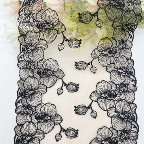 GorinsKani Lolita bestickter Tüll-Spitzenbesatz, Blumenstickerei, Netz-Spitze, Kleidungszubehör für Dessous, Kleider, DIY-Handwerk, Vorhänge, Heimdekoration, Vintage-Dekoration (Schwarz, A, 20 cm) GorinsKani Lolita bestickter Tüll-Spitzenbesatz, Blumenstickerei, Netz-Spitze, Kleidungszubehör für Dessous, Kleider, DIY-Handwerk, Vorhänge, Heimdekoration, Vintage-Dekoration (Schwarz, A, 20 cm) von GorinsKani