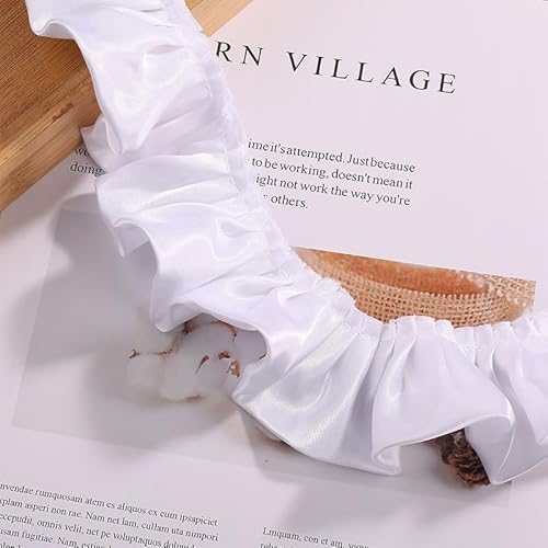GorinsKani Retro-Rüschen, Kleid, Tasche, Dekoration, Nähen, plissiert, Chiffon, Tüll, Stoff, Applikation, Plissee, Rüschen, Spitzenbordüre für Damen, Nähen, Tasche, Kostüm, DIY, 3 m, Weiß GorinsKani Retro-Rüschen, Kleid, Tasche, Dekoration, Nähen, plissiert, Chiffon, Tüll, Stoff, Applikation, Plissee, Rüschen, Spitzenbordüre für Damen, Nähen, Tasche, Kostüm, DIY, 3 m, Weiß von GorinsKani