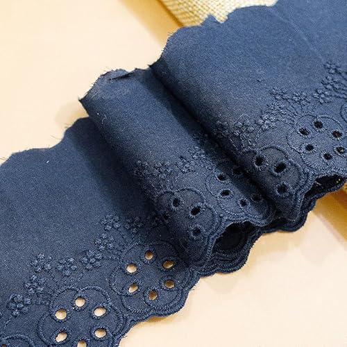 GorinsKani Spitzenband aus Baumwolle, 4,5 m, 7 cm, weiße Quallen, Blumenmuster, Stickerei, hohler Baumwollstoff, Spitze zum Nähen, Basteln, Kleid, Vorhänge, Kinderkleidung, Sofas, Puppen von GorinsKani