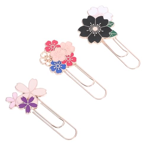 Gorise 3 Stück Büroklammer Sakura Blumen Buchmarker Metall Lesezeichen für Mädchen Studenten Büro Markierung Notebook Gorise 3 Stück Büroklammer Sakura Blumen Buchmarker Metall Lesezeichen für Mädchen Studenten Büro Markierung Notebook von Gorise