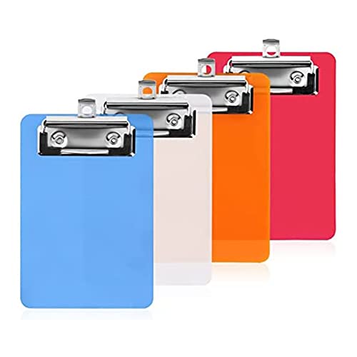 Gosera 4 X 6 Mini-Klemmbrett, 4 Stück, Kleine Klemmbretter, Memo-Größe, Kunststoff-Klemmbrett von Gosera