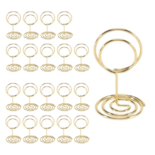 Gosera Tisch Nummern Halter 20 StüCke - 5,1 Cm Mini Tisch Karten Halter, Kurze Tisch Nummern StäNder für Hochzeits Feier(Gold) von Gosera