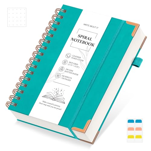 Notizbuch A5 Gepunktetes - Bullet Dot Journal 320 Seiten, Spiralgebundene Notizbücher für Schreiben, Notizblock 100gsm College Papier, Hardcover Tagebuch für Frauen Männer Arbeit Büro Schule, Türkis Notizbuch A5 Gepunktetes - Bullet Dot Journal 320 Seiten, Spiralgebundene Notizbücher für Schreiben, Notizblock 100gsm College Papier, Hardcover Tagebuch für Frauen Männer Arbeit Büro Schule, Türkis von Gosirm