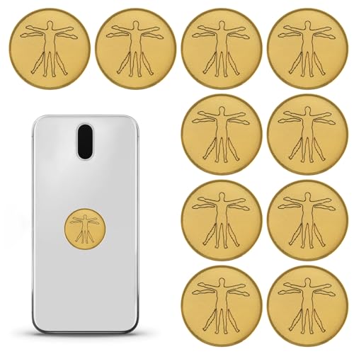 10 Stück Schutzaufkleber für Handys, 2,7 cm Strahlungsaufkleber für Handys Goldene EMF-Schutzaufkleber Effektiver Schutz für Telefone Laptops Fernseher von Gosknor