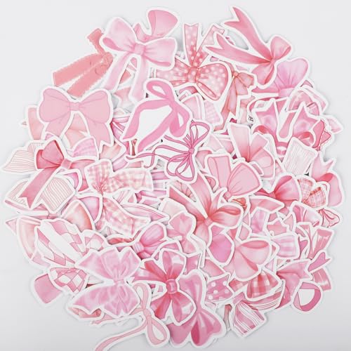 100st Rosa Schleife Aufkleber, PVC Wasserfest Bow Stickers Süß Coquette Stickers Bow Vintage Schleifenaufkleber für Wasserflasche Laptop Tagebuch Telefon Tagebuch Mädchengeschenke 100st Rosa Schleife Aufkleber, PVC Wasserfest Bow Stickers Süß Coquette Stickers Bow Vintage Schleifenaufkleber für Wasserflasche Laptop Tagebuch Telefon Tagebuch Mädchengeschenke von Gosknor