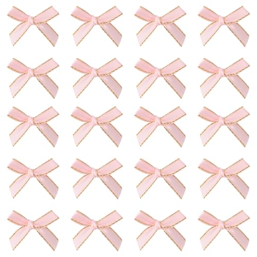 100stk Mini-Schleifen aus Rosa Band, Süße Schleifen aus Rosa Band Weiche Kleine Schleifen aus Satinband mit Schleife zum Verpacken von Geschenken Basteln Blumen Bäckerei-Dekoration von Gosknor
