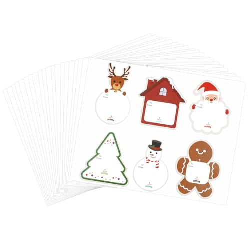 120stk Aufkleber für Weihnachtsgeschenkanhänger, Elch Weihnachtsmann Weihnachtsbaum Namensschilder für Geschenke Selbstklebend Feiertag Schneemann Geschenkanhänger-Etiketten für Geschenkboxen 120stk Aufkleber für Weihnachtsgeschenkanhänger, Elch Weihnachtsmann Weihnachtsbaum Namensschilder für Geschenke Selbstklebend Feiertag Schneemann Geschenkanhänger-Etiketten für Geschenkboxen von Gosknor