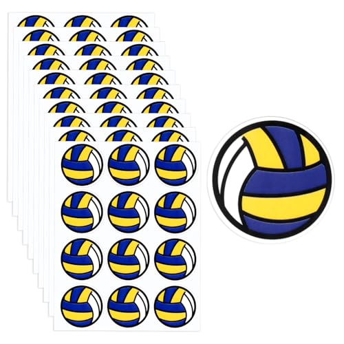 Gosknor 120stk Volleyball-Aufkleber, Sportaufkleber, Partygeschenke - Weiß, Gelb, Blau - laminierte Kupferplatten-Selbstklebung - Indoor - 13x10 cm, 3 cm Durchmesser Gosknor 120stk Volleyball-Aufkleber, Sportaufkleber, Partygeschenke - Weiß, Gelb, Blau - laminierte Kupferplatten-Selbstklebung - Indoor - 13x10 cm, 3 cm Durchmesser von Gosknor