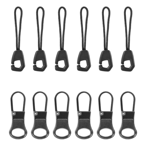 12st Reißverschluss Zipper, Zipper Pull Abnehmbar Metall Ersatzteile Reißverschluss Zipper Reißverschluss Zugschnur Reparaturgriff Reparaturfixierer für Gepäck Kleidung Rucksäcke Jacken Hosen von Gosknor