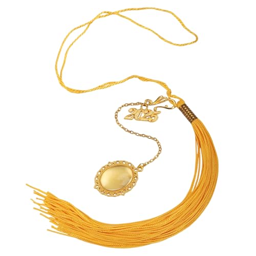 2025 Abschlussquaste mit Charme, Akademische Abschlussmütze Quaste Hängende Dekoration Abiturhut Zubehör für Hochschul-Gedenkgeschenke (Gold) von Gosknor