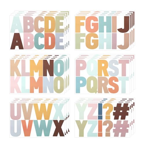 232stk/24 Blätter Große Buchstabenaufkleber, 6,8cm Boho-Farben Alphabet-Aufkleber Selbstklebend Vinyl-ABC-Aufkleber für Briefkasten Pinnwand Poster Kunsthandwerk Klassenzimmerdekor 232stk/24 Blätter Große Buchstabenaufkleber, 6,8cm Boho-Farben Alphabet-Aufkleber Selbstklebend Vinyl-ABC-Aufkleber für Briefkasten Pinnwand Poster Kunsthandwerk Klassenzimmerdekor von Gosknor
