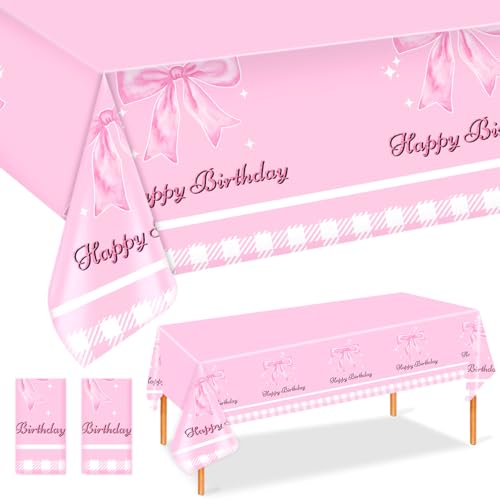 2stk Coquette Pink Bow Tischdecke, 2,74x1,37m Süße Schleife Themen Tischdecke Pink Bow Tischdecke Coquette Geburtstagsdekorationen für Babyparty Partyzubehör 2stk Coquette Pink Bow Tischdecke, 2,74x1,37m Süße Schleife Themen Tischdecke Pink Bow Tischdecke Coquette Geburtstagsdekorationen für Babyparty Partyzubehör von Gosknor