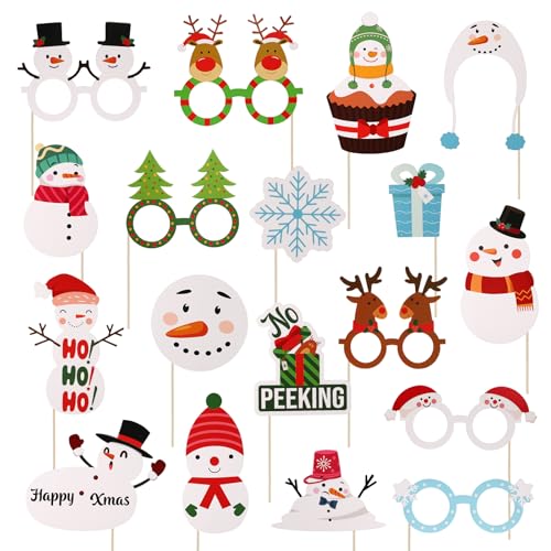 36stk Weihnachts Foto Requisiten, Fotoautomaten-Requisiten mit Weihnachtlichem Schneemann-Design Posen-Schild-Dekorationen Weihnachtsbild-Ausschnitte für Weihnachtsparty-Geschenke 36stk Weihnachts Foto Requisiten, Fotoautomaten-Requisiten mit Weihnachtlichem Schneemann-Design Posen-Schild-Dekorationen Weihnachtsbild-Ausschnitte für Weihnachtsparty-Geschenke von Gosknor