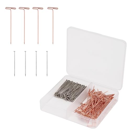 380 Stück Gerade Pins und T Nadeln, 26mm + 38mm Edelstahl T-förmige Stecknadeln Stecknadeln für Perücken mit Transparenter Box zum Blockieren von Strickarbeiten Nähen Schmuck und Basteln 380 Stück Gerade Pins und T Nadeln, 26mm + 38mm Edelstahl T-förmige Stecknadeln Stecknadeln für Perücken mit Transparenter Box zum Blockieren von Strickarbeiten Nähen Schmuck und Basteln von Gosknor