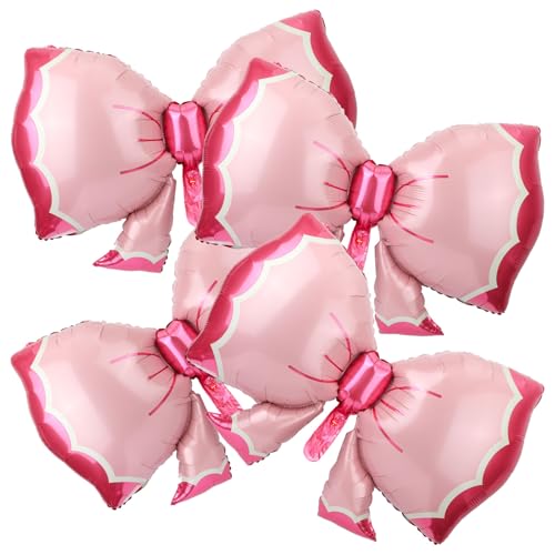 4 Stück Schleifen Ballon, Riesige Koketten-Geburtstagsdekorationen Koketten-Dekor Babyparty-Dekorationen Folienballon für Frauen und Mädchen Babyparty Geburtstagsparty-Dekorationen (Rosa) von Gosknor