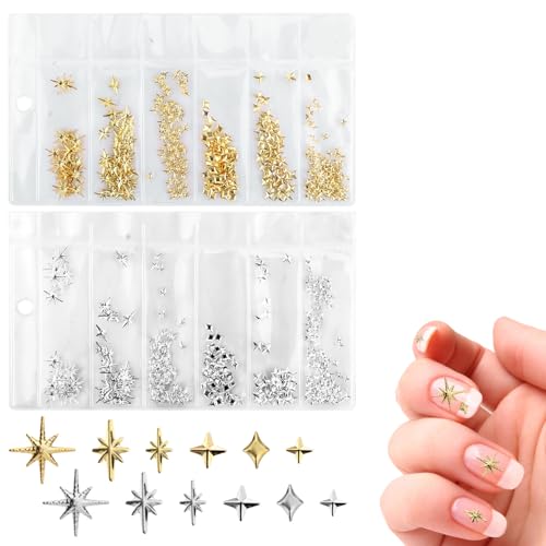 400 Stück Sternanhänger für Nägel, 6 Stile Sternnagelanhänger 3D-Sternschmuck für Nägel Modische Sternnageldekorationen für Mädchen und Frauen 400 Stück Sternanhänger für Nägel, 6 Stile Sternnagelanhänger 3D-Sternschmuck für Nägel Modische Sternnageldekorationen für Mädchen und Frauen von Gosknor