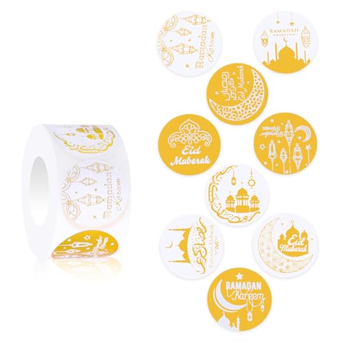 500stk Goldfolie Ramadan-Aufkleber, 2,5cm Eid Mubarak-Aufkleberrolle 9 Muster Ramadan-Etiketten für Geschenkanhänger Grußkarten Umschläge Muslimische Partydekorationen 500stk Goldfolie Ramadan-Aufkleber, 2,5cm Eid Mubarak-Aufkleberrolle 9 Muster Ramadan-Etiketten für Geschenkanhänger Grußkarten Umschläge Muslimische Partydekorationen von Gosknor