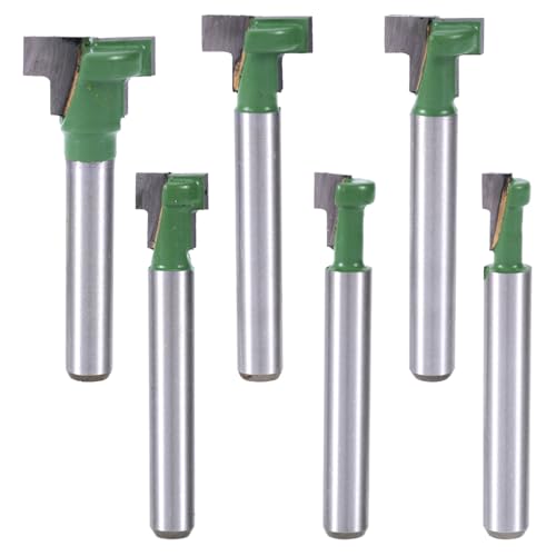6stk Schlüsselloch-Fräser-Set, 6mm Schaft T-Nut-Fräser mit Klingendurchmesser 1/4, 5/16, 3/8, 9/16, 1/2, 5/8 Zoll Holzbearbeitung T-Schienenfräser Holzsechskantschraube Fräser Werkzeug 6stk Schlüsselloch-Fräser-Set, 6mm Schaft T-Nut-Fräser mit Klingendurchmesser 1/4, 5/16, 3/8, 9/16, 1/2, 5/8 Zoll Holzbearbeitung T-Schienenfräser Holzsechskantschraube Fräser Werkzeug von Gosknor