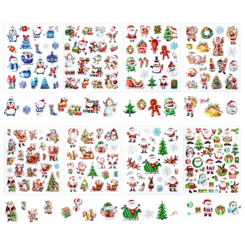 8 Blätter Weihnachts-3D-Puffy-Aufkleber für Kinder, Verschiedene Stile Feiertagsaufkleber Süßer Weihnachtsmann Rentier Schneeflocke Winteraufkleber für Scrapbooking DIY-Basteln Karten 8 Blätter Weihnachts-3D-Puffy-Aufkleber für Kinder, Verschiedene Stile Feiertagsaufkleber Süßer Weihnachtsmann Rentier Schneeflocke Winteraufkleber für Scrapbooking DIY-Basteln Karten von Gosknor