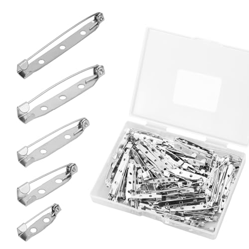 Gosknor 100st Broschennadeln, 20mm/25mm/32mm/38mm/45mm Sicherheitsnadeln zum Basteln Flache Metallrückseite Stabnadeln für die Herstellung von Selbstgemachtem Schmuck Abzeichen Namensschilder Gosknor 100st Broschennadeln, 20mm/25mm/32mm/38mm/45mm Sicherheitsnadeln zum Basteln Flache Metallrückseite Stabnadeln für die Herstellung von Selbstgemachtem Schmuck Abzeichen Namensschilder von Gosknor