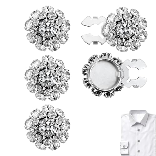 Gosknor 5stk Strassknopf Abdeckungen, Abnehmbare Blumen Strass Knopfmanschetten für Damenbekleidung Basteln Gosknor 5stk Strassknopf Abdeckungen, Abnehmbare Blumen Strass Knopfmanschetten für Damenbekleidung Basteln von Gosknor