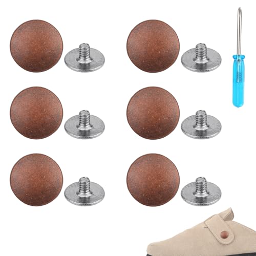 Gosknor 6 Stück Ersatznieten für Boston-Clogs-Schuhe, Einfach zu Installierende Nietenknöpfe aus Zinklegierung mit Schraubendreher für Damen und Herren Clogs aus Leder Kork und Wildleder (Bronze) von Gosknor