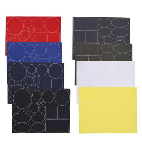 Gosknor 8 Bögen Reparaturflicken für Kleidung, 8 Farben Selbstklebende Reparaturflicken für Daunenjacken Oberbekleidung Rucksäcke Zelte Kleidung Taschen von Gosknor