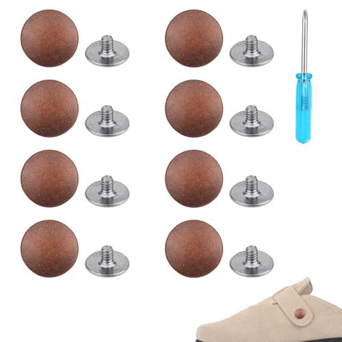 Gosknor 8 Stück Ersatznieten für Boston-Clogs-Schuhe, Einfach zu Installierende Nietenknöpfe aus Zinklegierung mit Schraubendreher für Damen und Herren Clogs aus Leder Kork und Wildleder (Bronze) von Gosknor