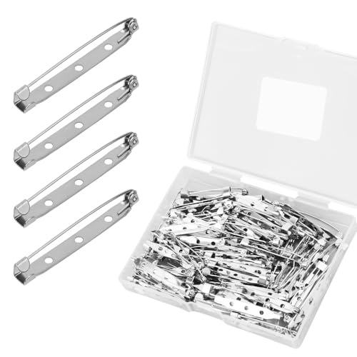 Gosknor 80st Sicherheitsnadeln, 38mm Broschennadeln zum Basteln Flache Metallrückseite Stabnadeln für die Herstellung von Selbstgemachtem Schmuck Abzeichen Namensschilder Krawattennadeln Zitate Gosknor 80st Sicherheitsnadeln, 38mm Broschennadeln zum Basteln Flache Metallrückseite Stabnadeln für die Herstellung von Selbstgemachtem Schmuck Abzeichen Namensschilder Krawattennadeln Zitate von Gosknor