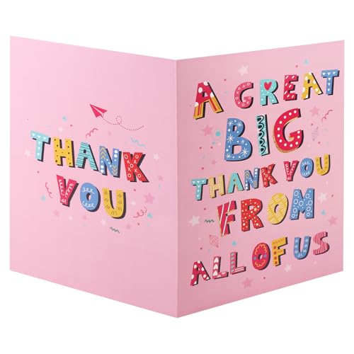 Gosknor Große Dankeskarte, 40 x 27 cm Jumbo-Riesenkarte zur Anerkennung Eine Tolle Dankesgrußkarte mit Umschlag Extra Großes Abschiedsgeschenk für Lehrer Chef Freunde (Rosa) von Gosknor