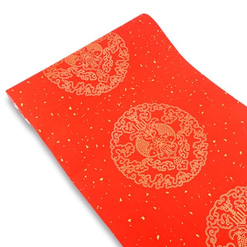 Rotes Schriftrollen Papier, Chinesisches Couplet Papier Rotes Reispapier Chinesisches Rotes Papier Chinesische Kalligraphie Rotes Papier für die Dekoration des Chinesischen Neujahrs Rotes Schriftrollen Papier, Chinesisches Couplet Papier Rotes Reispapier Chinesisches Rotes Papier Chinesische Kalligraphie Rotes Papier für die Dekoration des Chinesischen Neujahrs von Gosknor