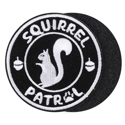 Squirrel Patrol-Patch, 7,6 cm Magischer Kleber bestickter Eichhörnchen-Patch Lustiger Bestickter Tier-Patch Applikation Eichhörnchen-Aufnäher für Rucksäcke Hüte Hundewesten Squirrel Patrol-Patch, 7,6 cm Magischer Kleber bestickter Eichhörnchen-Patch Lustiger Bestickter Tier-Patch Applikation Eichhörnchen-Aufnäher für Rucksäcke Hüte Hundewesten von Gosknor