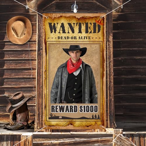 West Wanted Fotoautomat, 165x90cm Rodeo Wanted Foto Selfie Rahmen Fotoautomat Rahmen Hintergrund Western Party Dekoration für Cowboy Cowgirl Fotoshooting Zubehör für Rustikale Partys West Wanted Fotoautomat, 165x90cm Rodeo Wanted Foto Selfie Rahmen Fotoautomat Rahmen Hintergrund Western Party Dekoration für Cowboy Cowgirl Fotoshooting Zubehör für Rustikale Partys von Gosknor